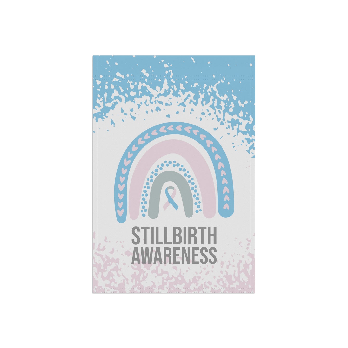 Stillbirth Awareness Garden Flag | Welcome Sign | New Home | Decorative House Banner | Blue Pink Awareness Ribbon | Support
