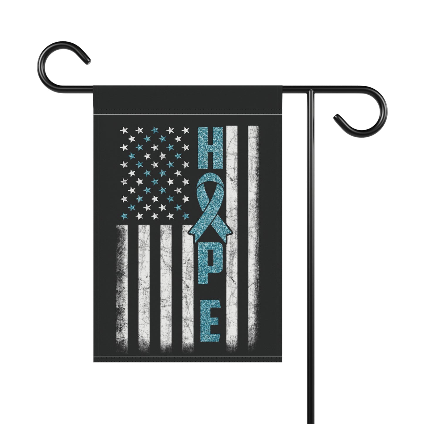 Turquoise Ribbon Awareness Garden Flag Hope American Flag | Welcome Sign | New Home | Decorative House Banner | Spoonie Support