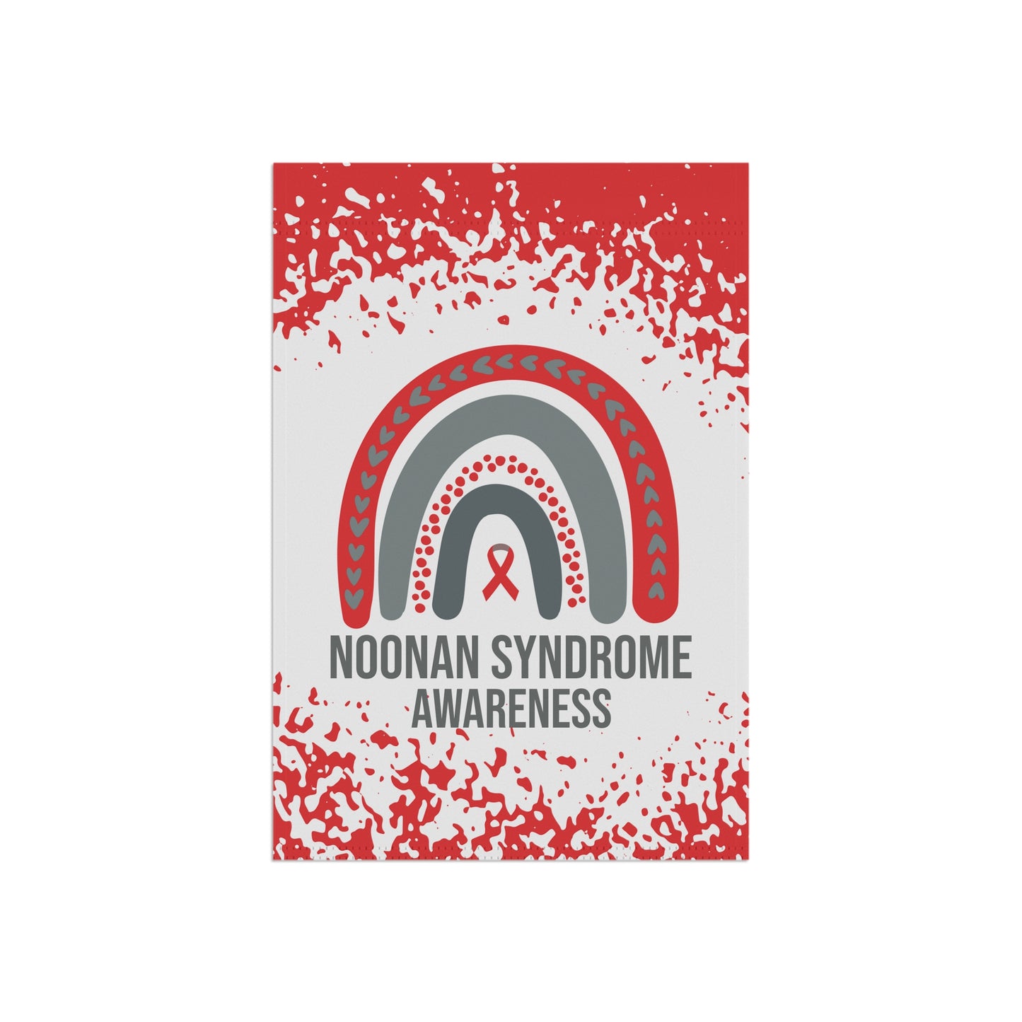 Noonan Syndrome Awareness Garden Flag | Welcome Sign | New Home | Decorative House Banner | Red Awareness Ribbon | Support
