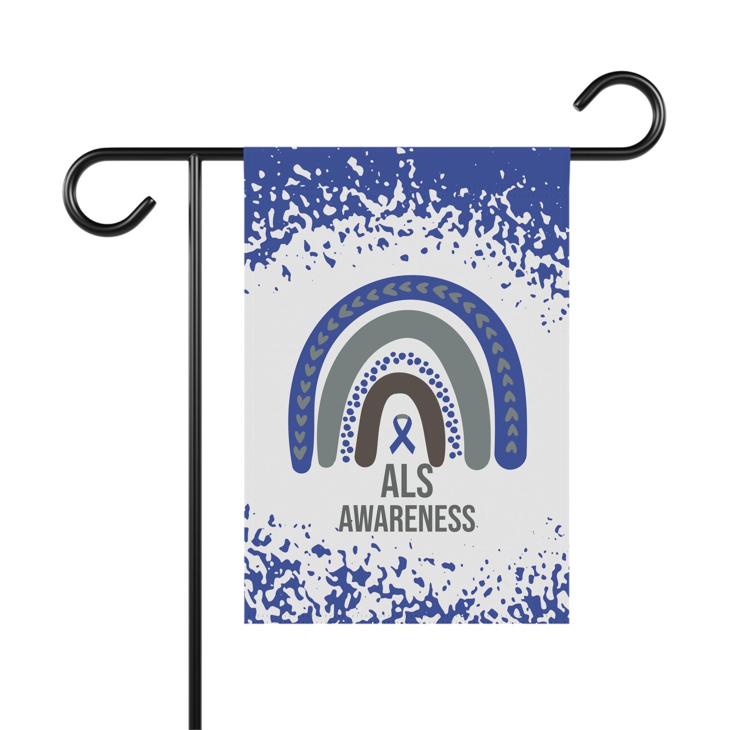 ALS Awareness Garden Flag | Welcome Sign | New Home | Decorative House Banner | Blue Awareness Ribbon | Lou Gehrig's disease