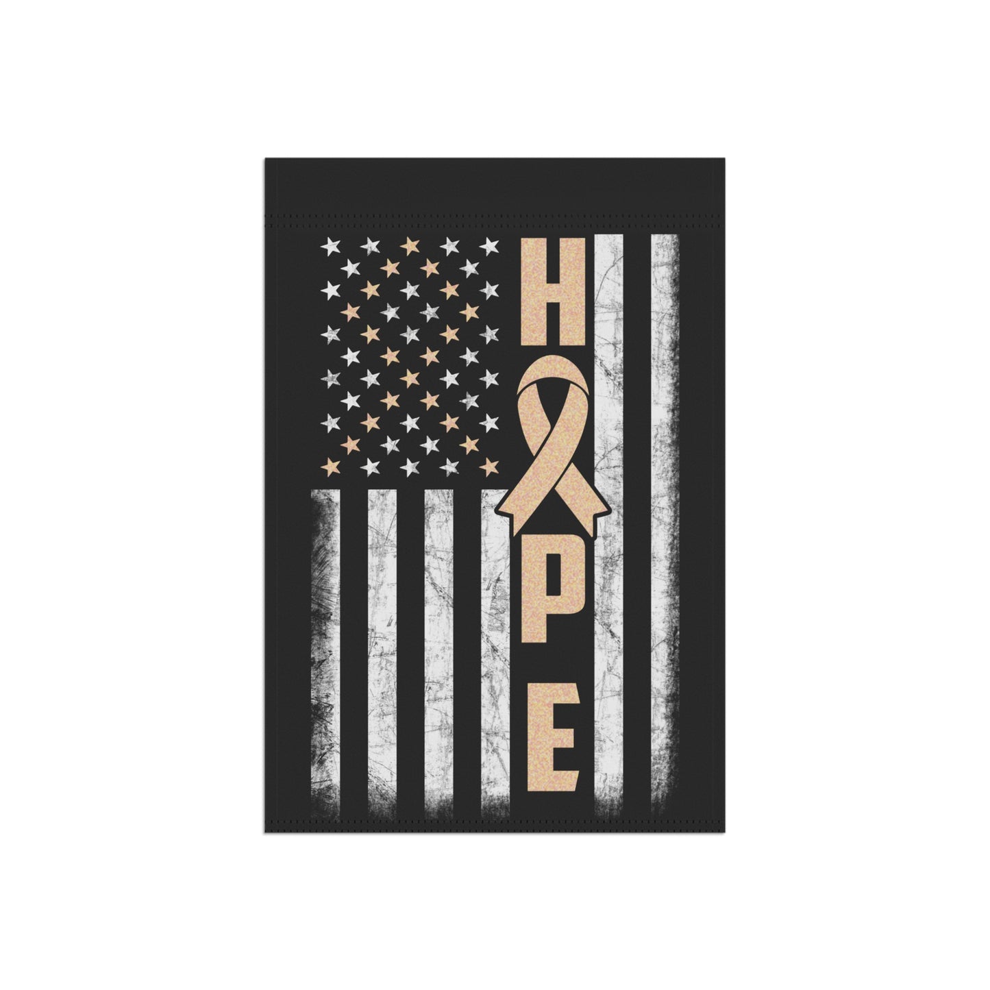 Peach Ribbon Awareness Garden Flag Hope American Flag | Welcome Sign | New Home | Decorative House Banner | Spoonie Support