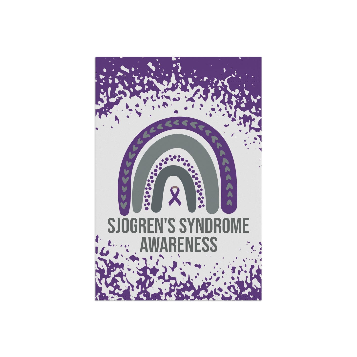 Sjogren's Syndrome Awareness Garden Flag | Welcome Sign | New Home | Decorative House Banner | Purple Awareness Ribbon | Support