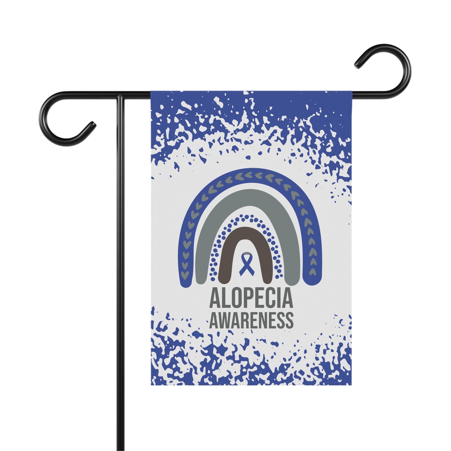 Alopecia  Awareness Garden Flag | Welcome Sign |  New Home | Decorative House Banner | Blue Awareness Ribbon  | Support