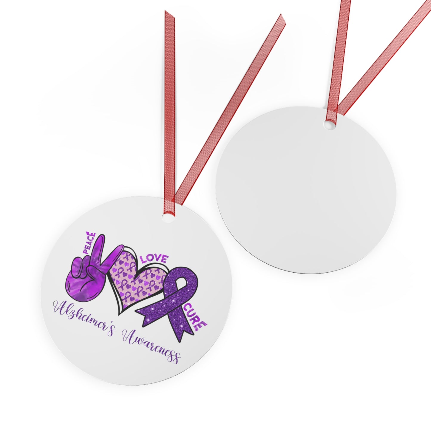 Alzheimer's Awareness Christmas Ornament Stocking Stuffer Christmas Gift, Holiday Home Decor, Wall Hanging, Support