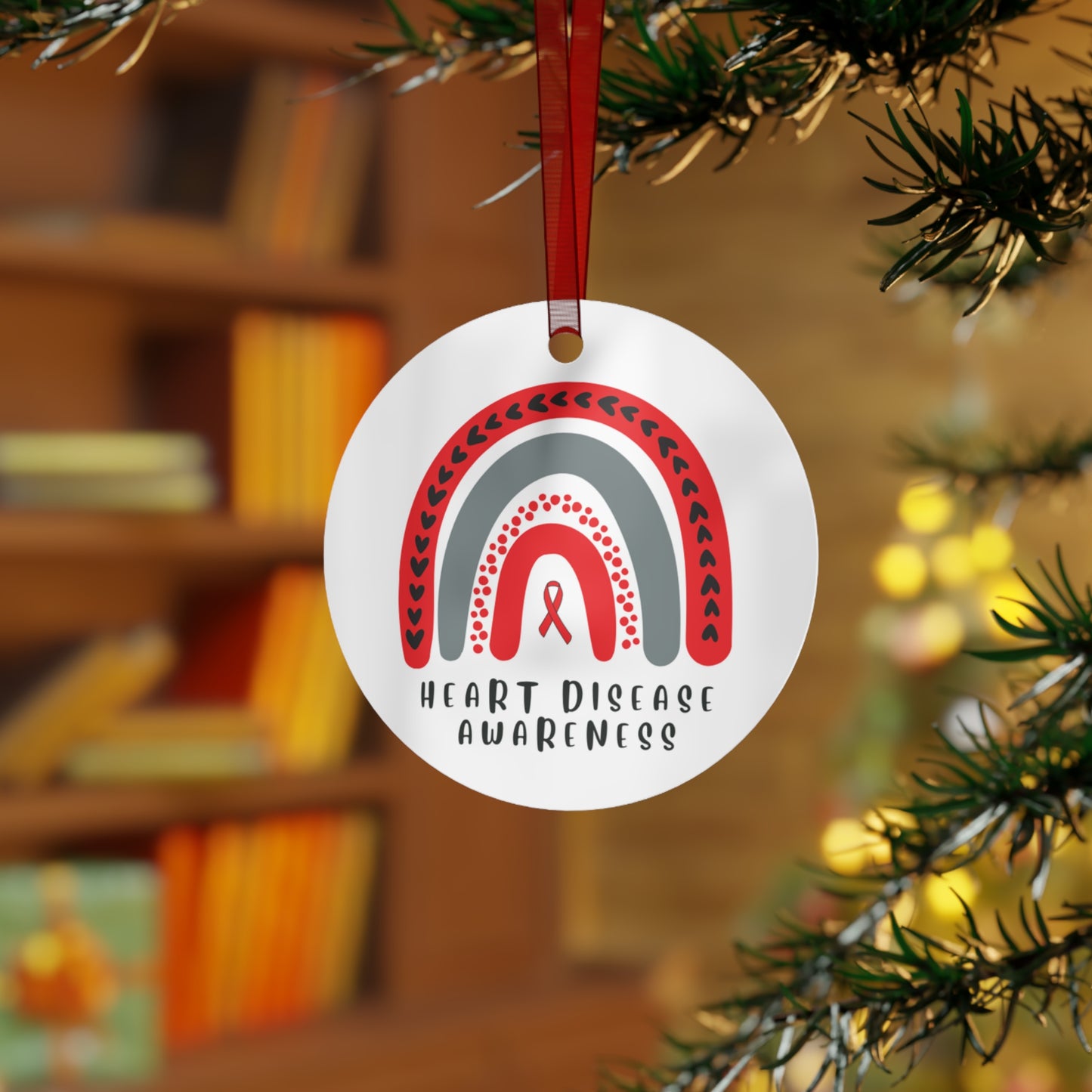 Heart Disease Awareness Christmas Ornament Stocking Stuffer Christmas Gift, Holiday Home Decor, Wall Hanging, Support for Friend, Gift under