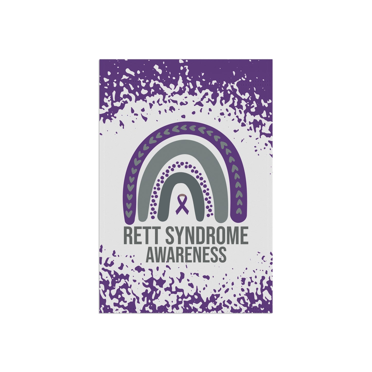 Rett Syndrome Awareness Garden Flag | Welcome Sign | New Home | Decorative House Banner | Purple Awareness Ribbon | Support