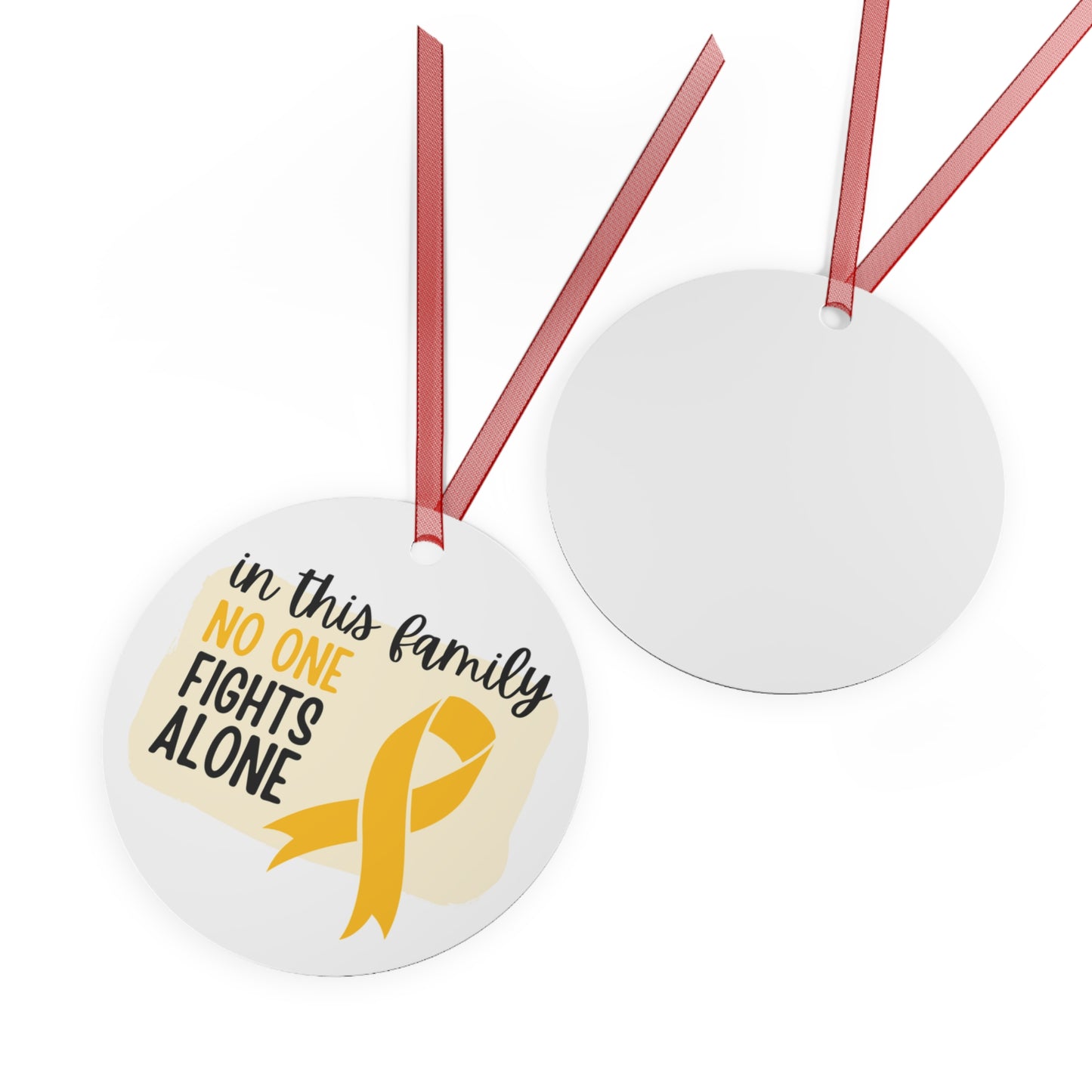 Appendix Cancer Ornament - Amber Ribbon Awareness -In this family no one fights alone - Support for friend - Christmas Decor