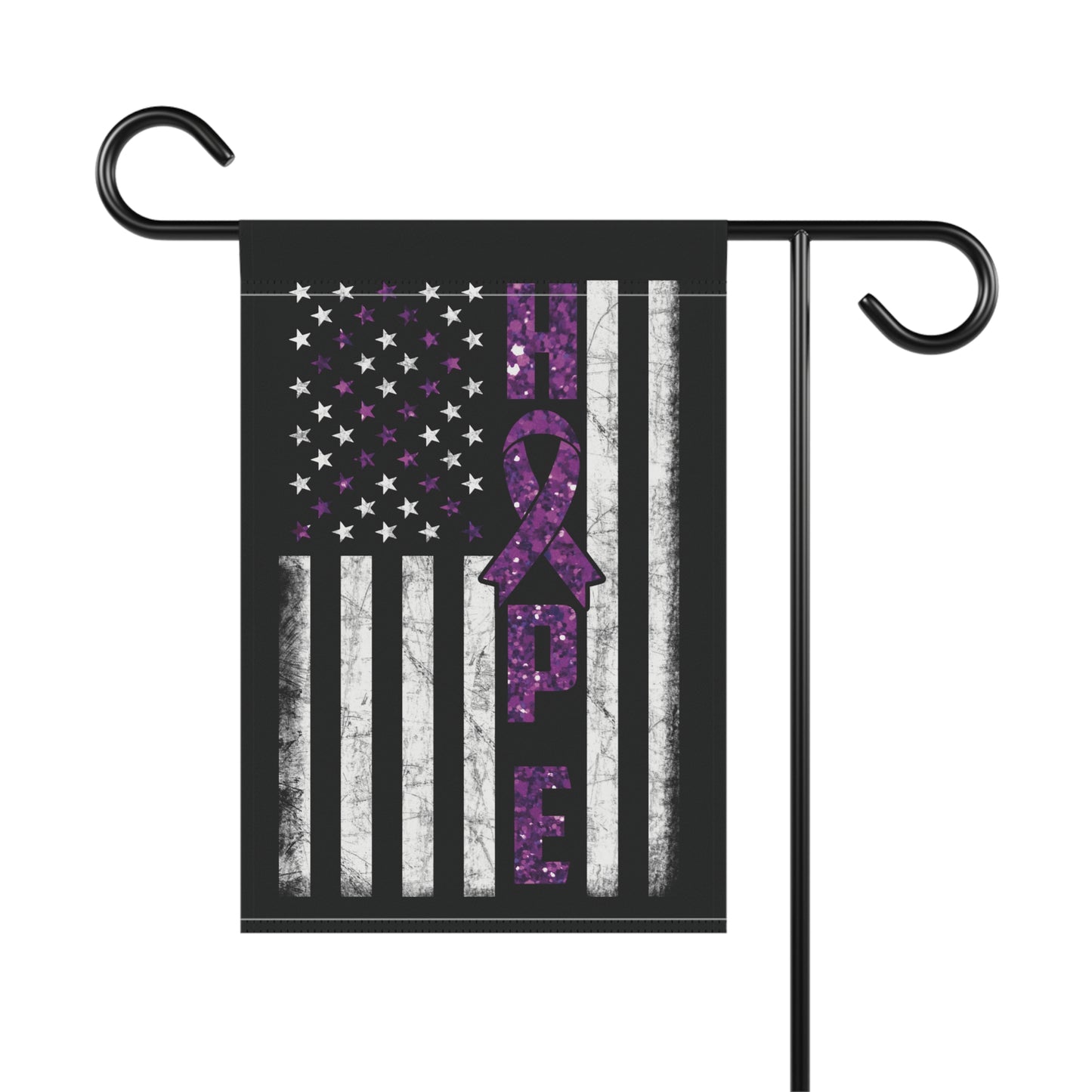 Purple Ribbon Awareness Garden Flag Hope American Flag | Welcome Sign | New Home | Decorative House Banner | Spoonie Support