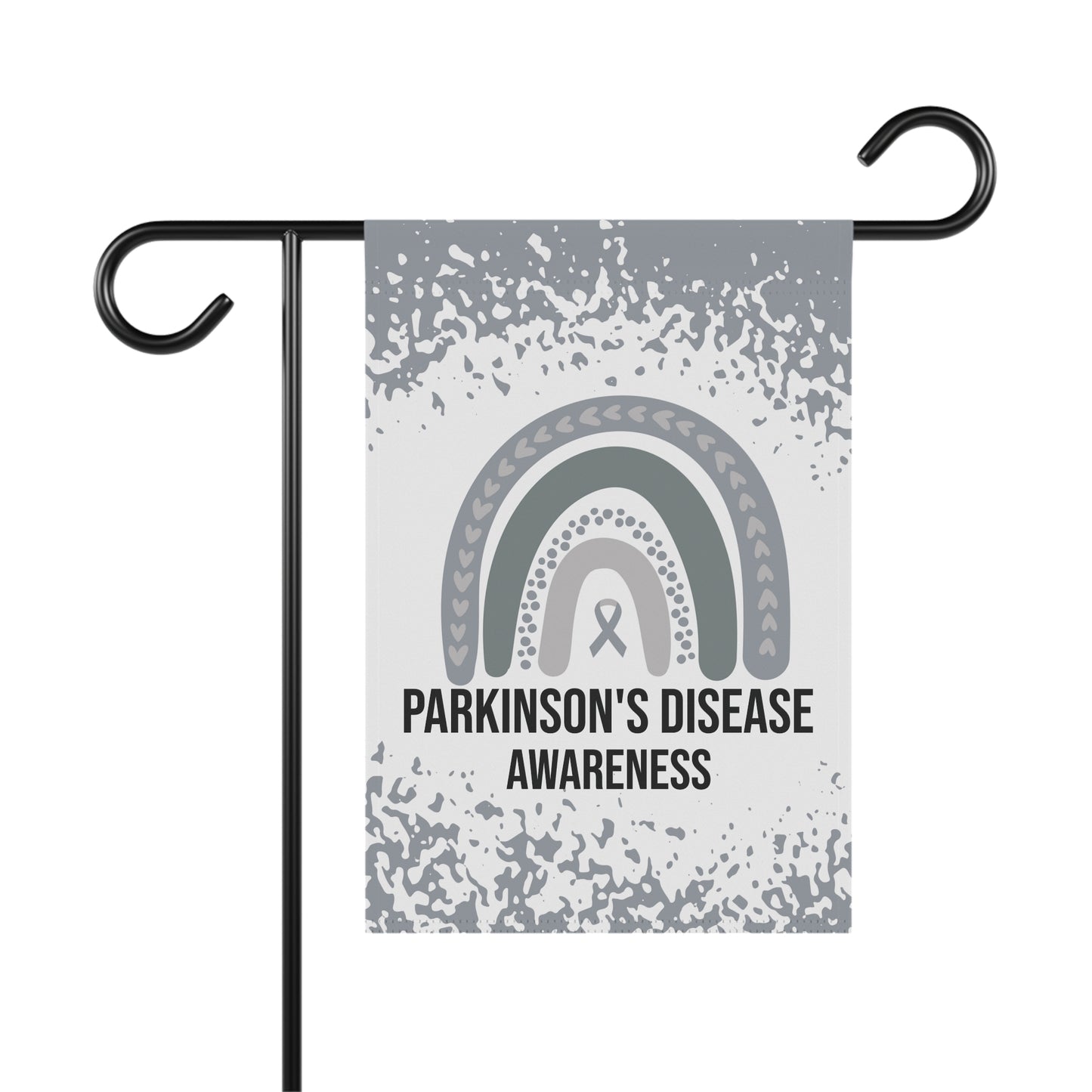 Parkinson's Disease Awareness Garden Flag | Welcome Sign | New Home | Decorative House Banner | Silver Awareness Ribbon | Support