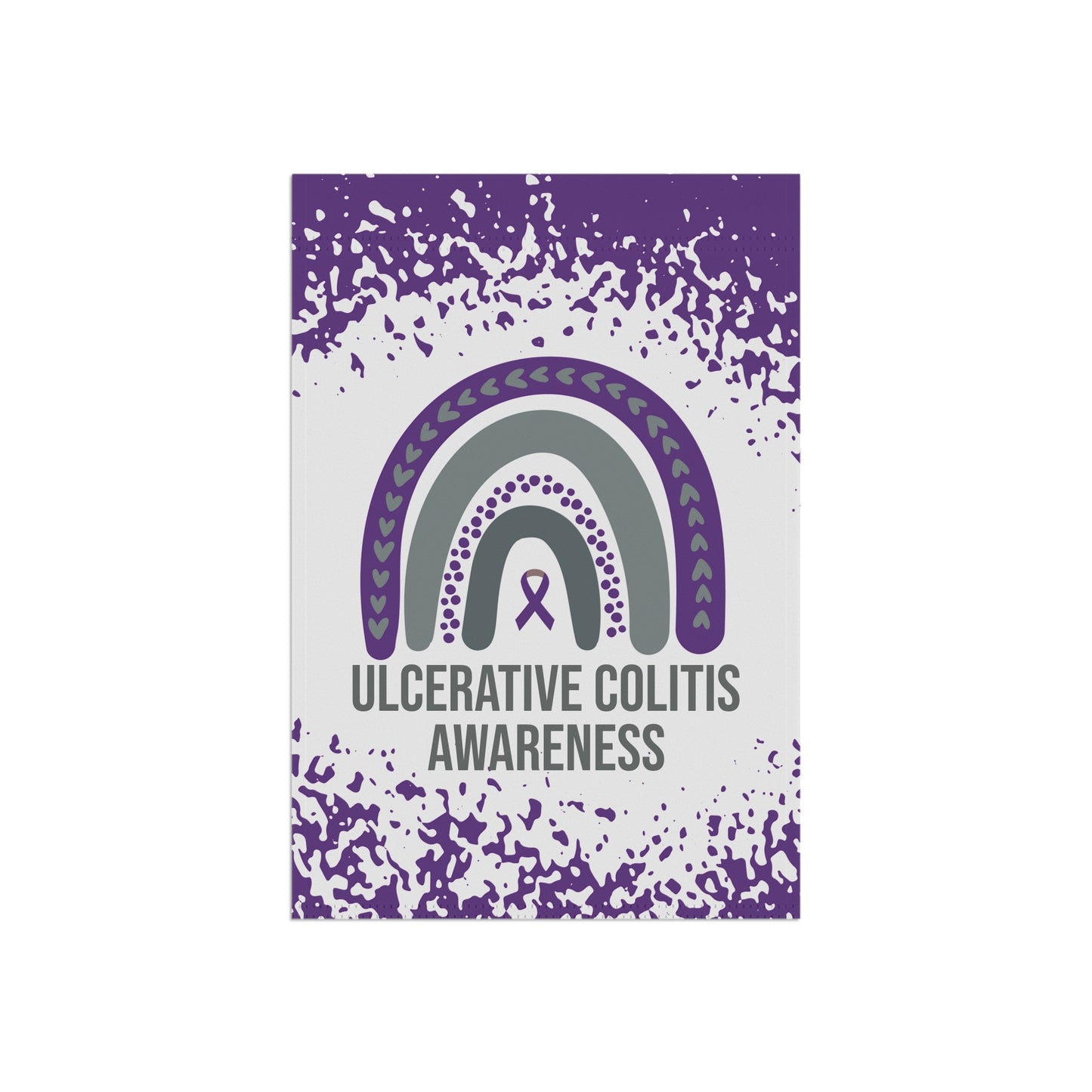Ulcerative Colitis Awareness Garden Flag | Welcome Sign | New Home | Decorative House Banner | Purple Awareness Ribbon | Support
