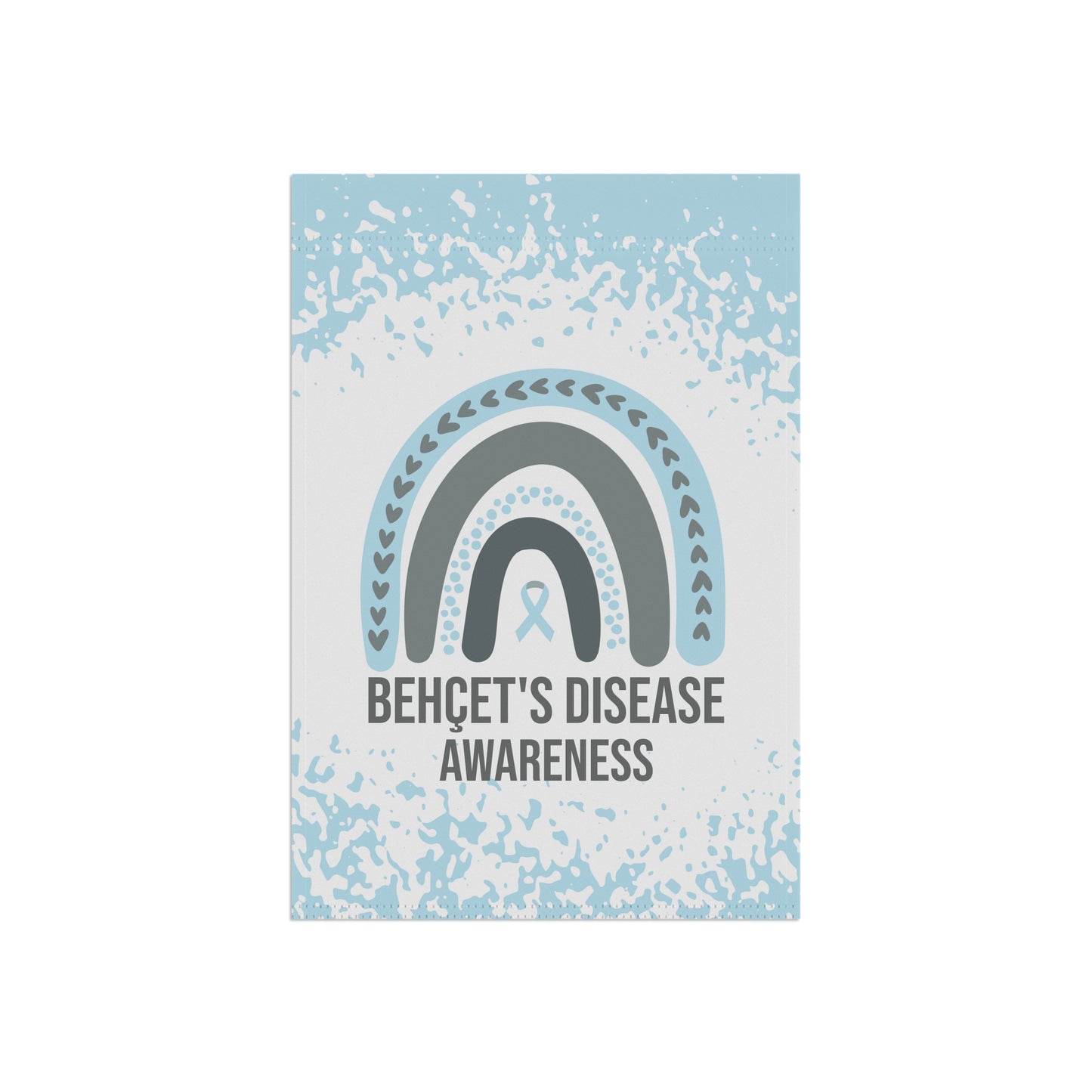 Behçet's disease Awareness Garden Flag | Welcome Sign | New Home | Decorative House Banner | Light Blue Awareness Ribbon | Support