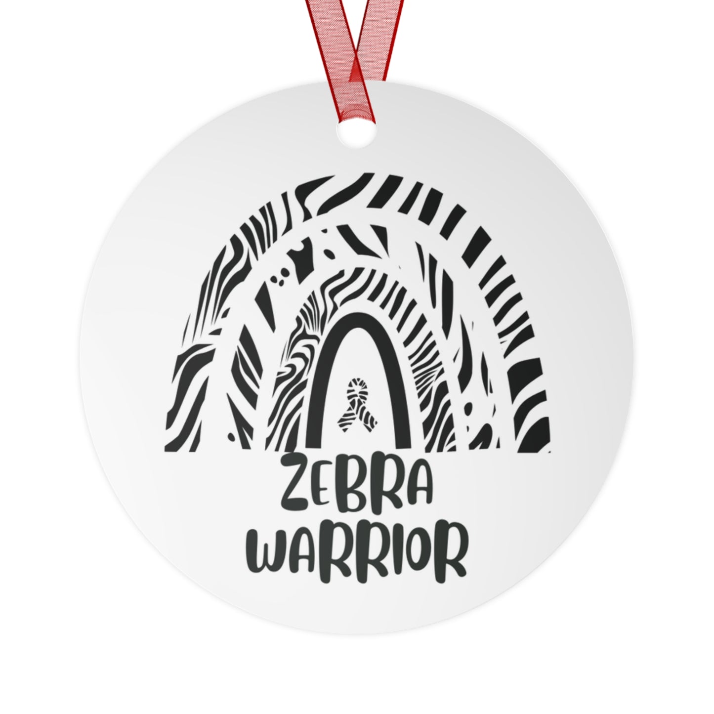 Zebra Warrior Awareness Christmas Ornament Stocking Stuffer Christmas Gift, Holiday Home Decor, Wall Hanging, Support for Frien