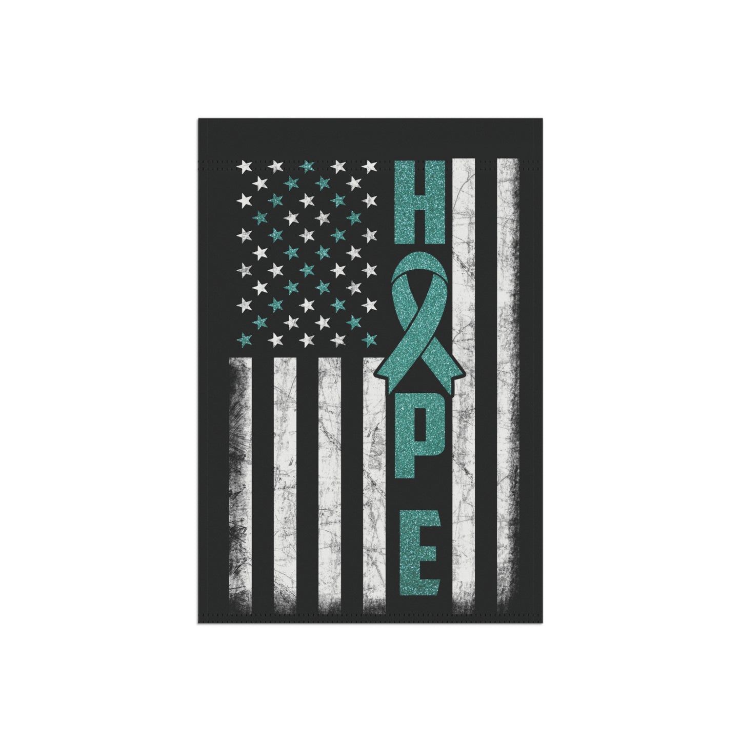Teal Ribbon Awareness Garden Flag Hope American Flag | Welcome Sign | New Home | Decorative House Banner | Spoonie Support