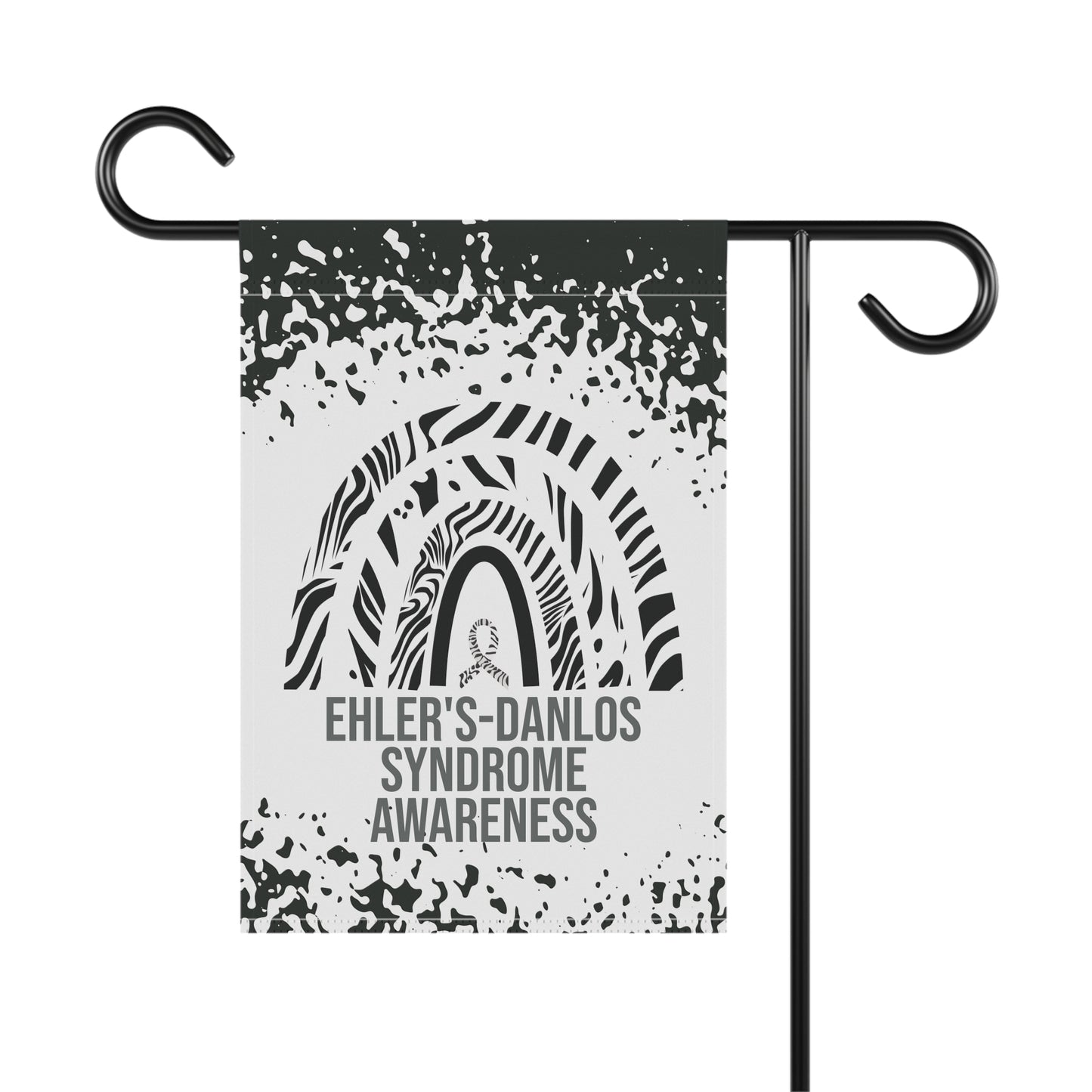 Ehler's-Danlos Syndrome Awareness Garden Flag | Welcome Sign | New Home | Decorative House Banner | Zebra Awareness Ribbon | Rare Disease