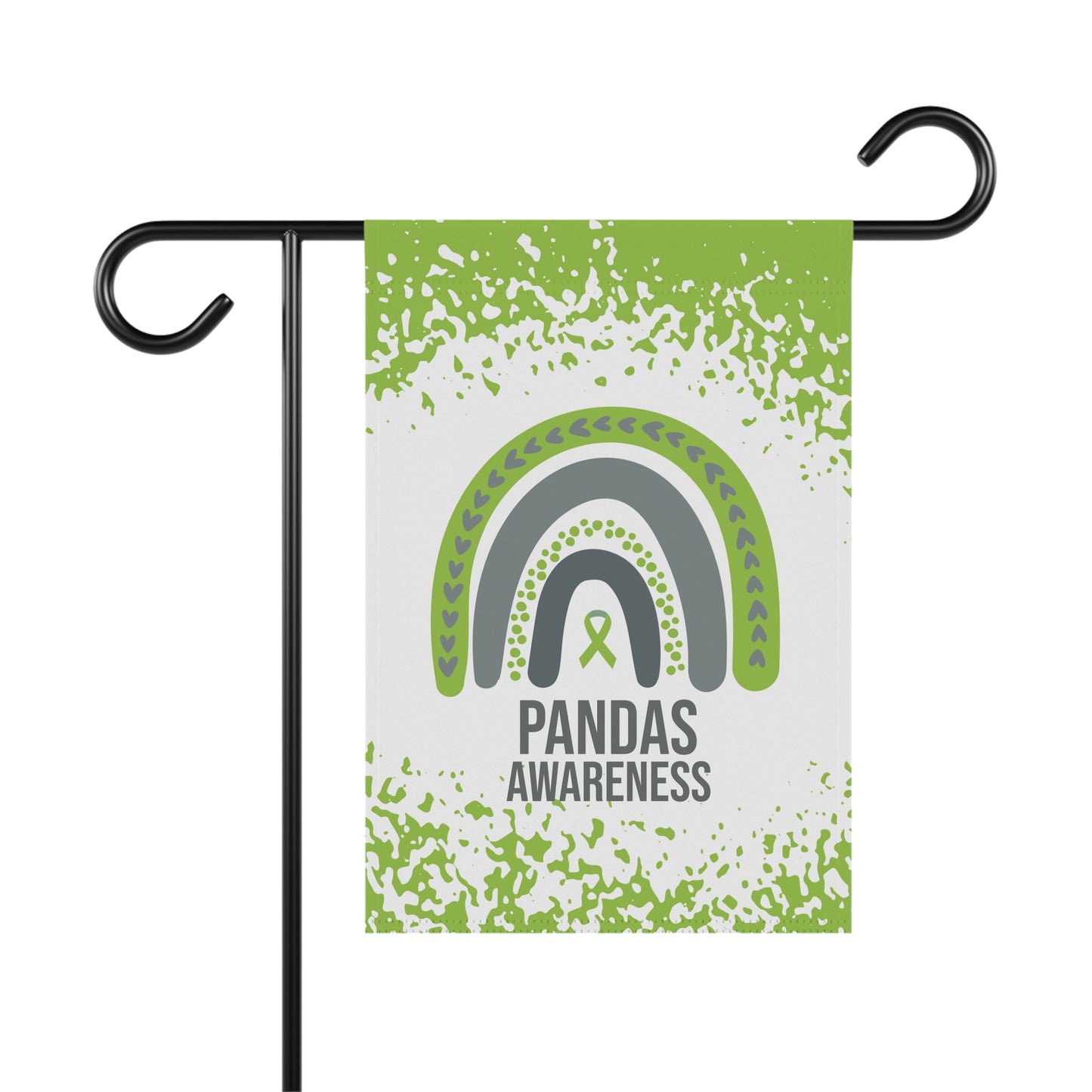 PANDAS Awareness Garden Flag | Welcome Sign | New Home | Decorative House Banner | Green Awareness Ribbon | Support