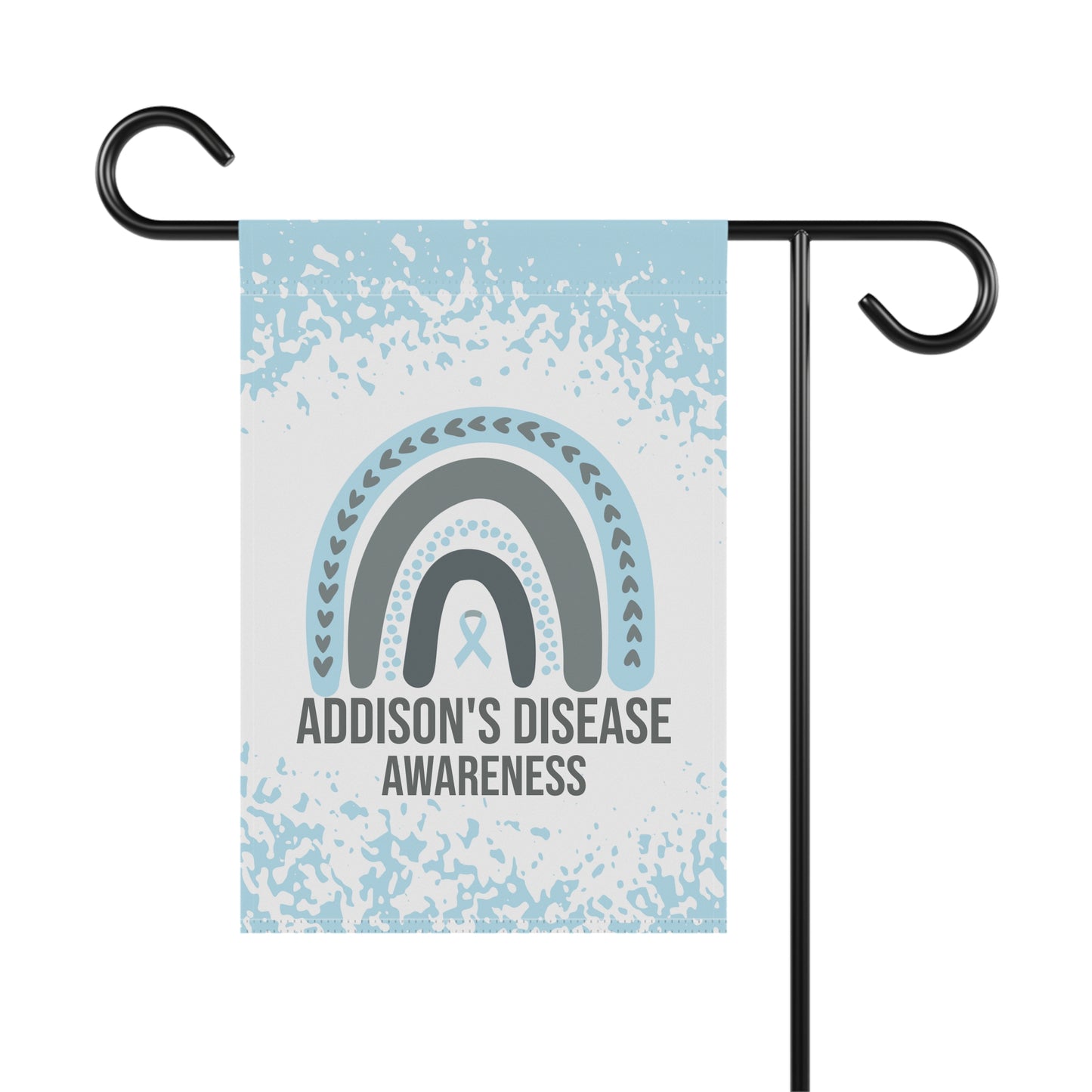 Addison's Disease Awareness Garden Flag | Welcome Sign | New Home | Decorative House Banner | Light Blue Awareness Ribbon | Support