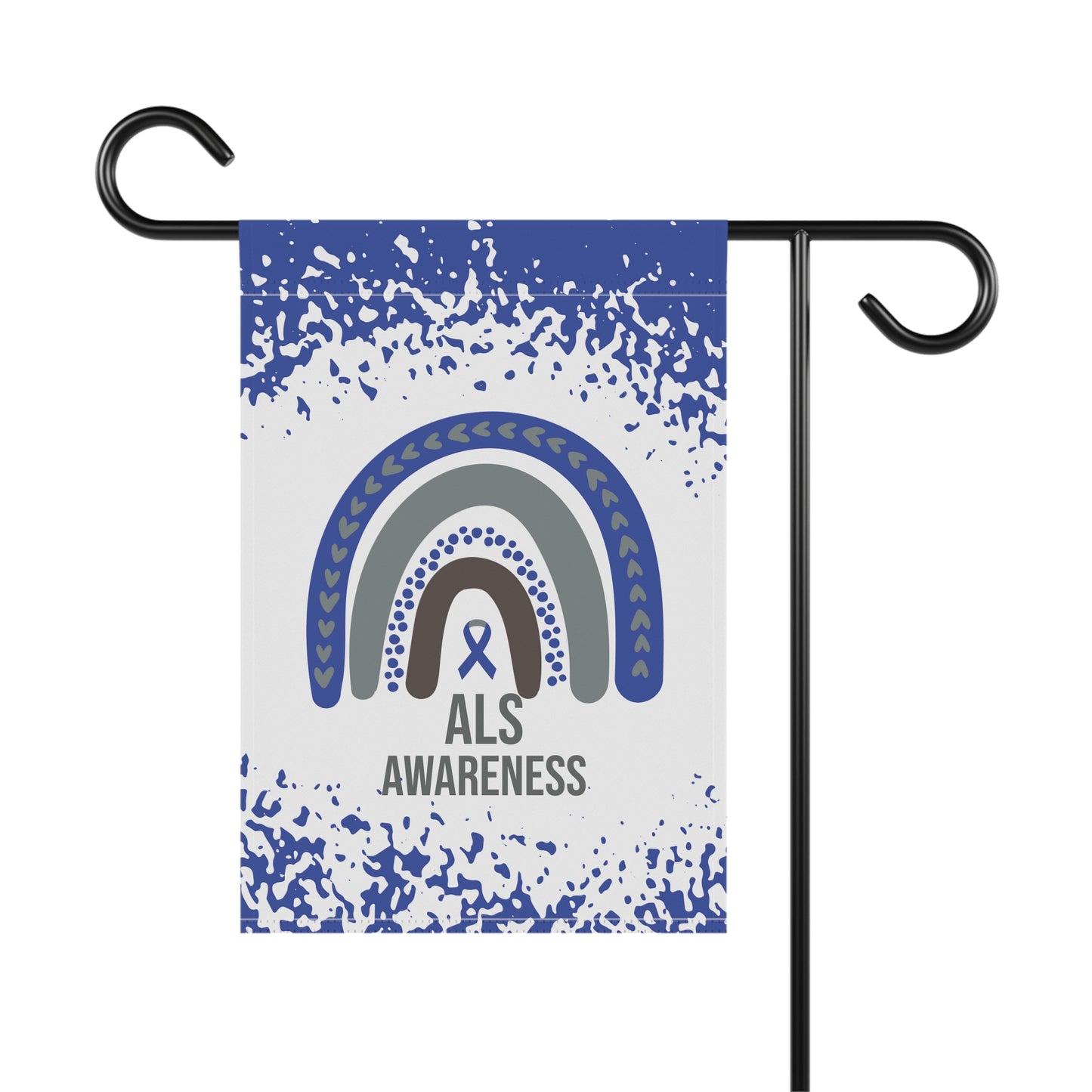 ALS Awareness Garden Flag | Welcome Sign | New Home | Decorative House Banner | Blue Awareness Ribbon | Lou Gehrig's disease