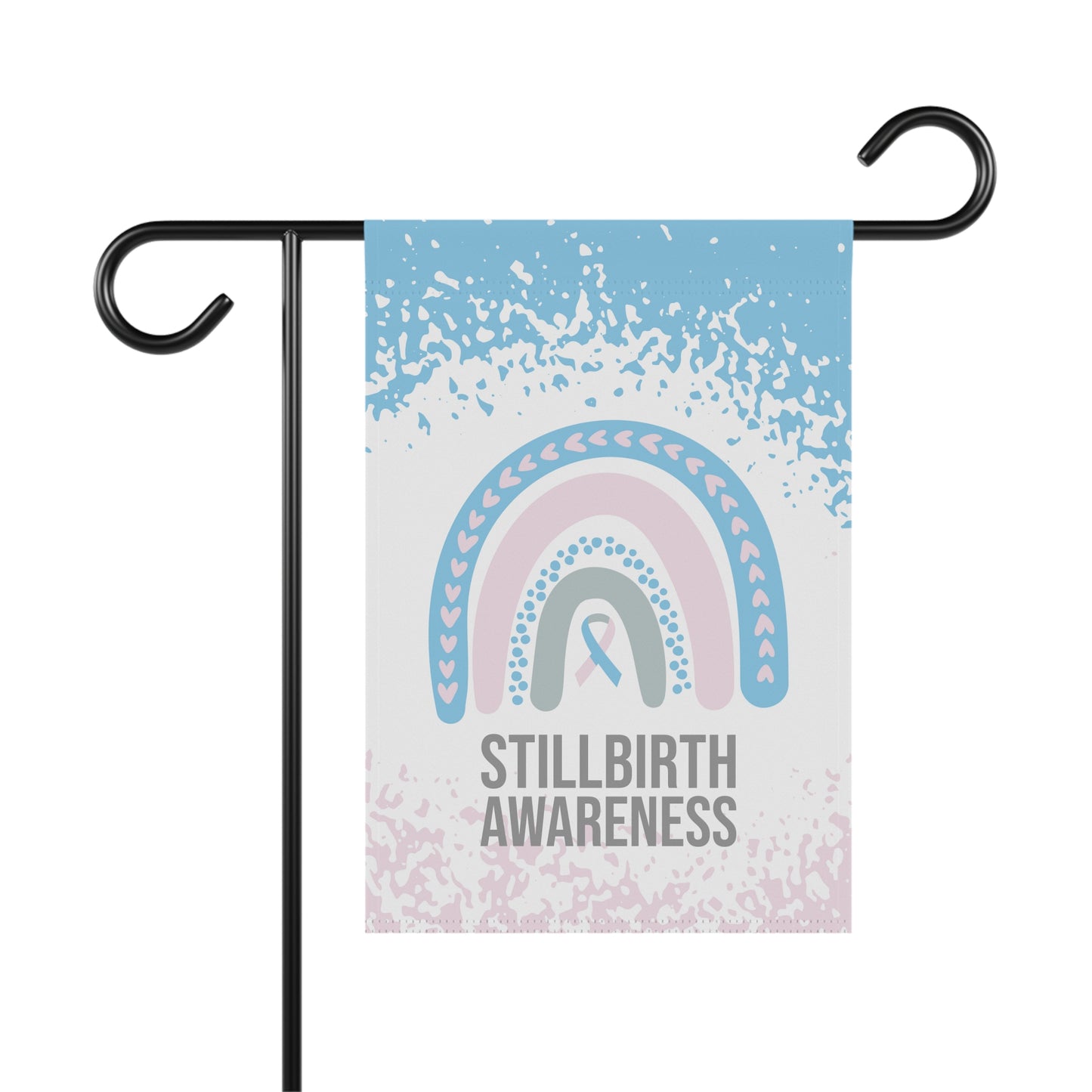 Stillbirth Awareness Garden Flag | Welcome Sign | New Home | Decorative House Banner | Blue Pink Awareness Ribbon | Support