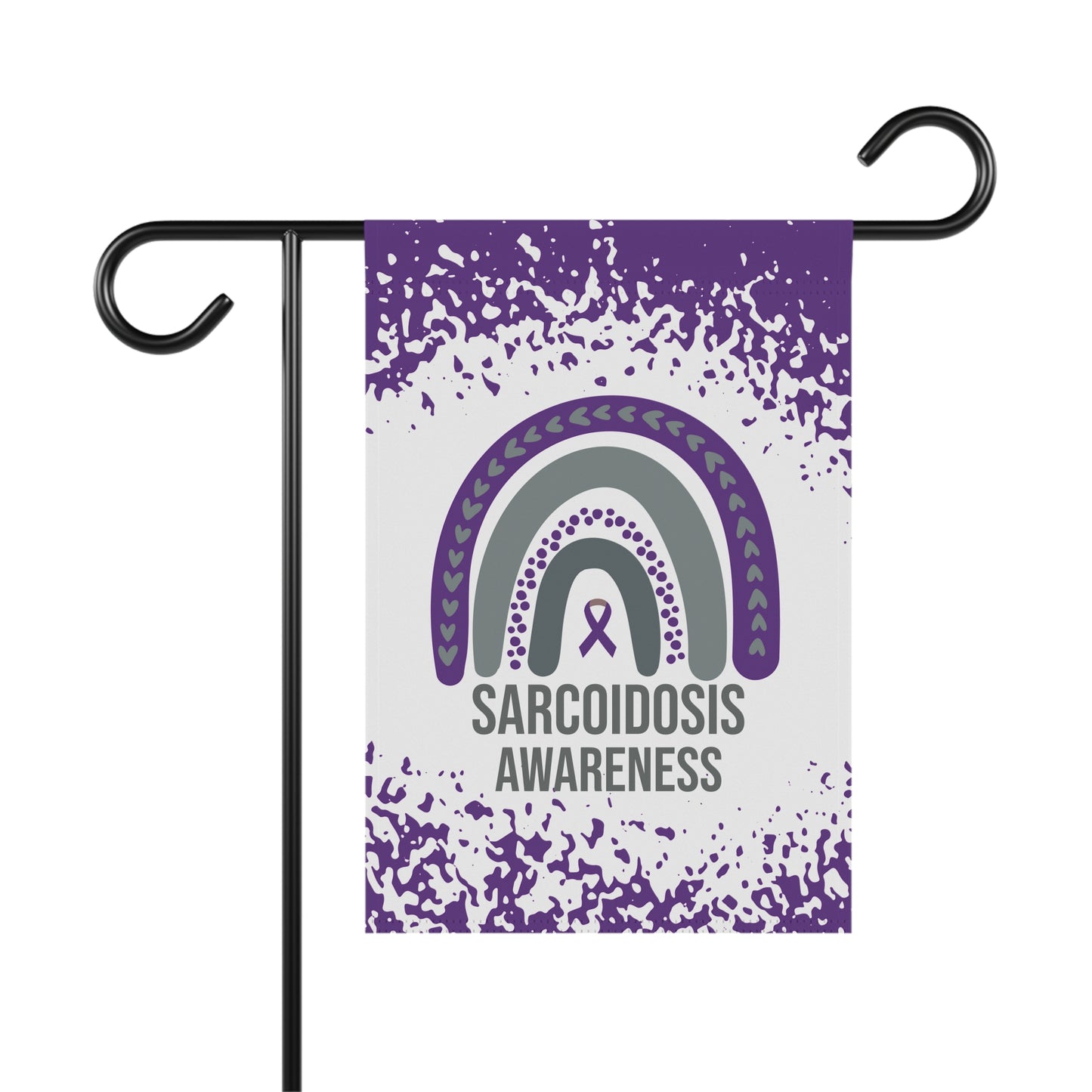 Sarcoidosis Awareness Garden Flag | Welcome Sign | New Home | Decorative House Banner | Purple Awareness Ribbon | Support