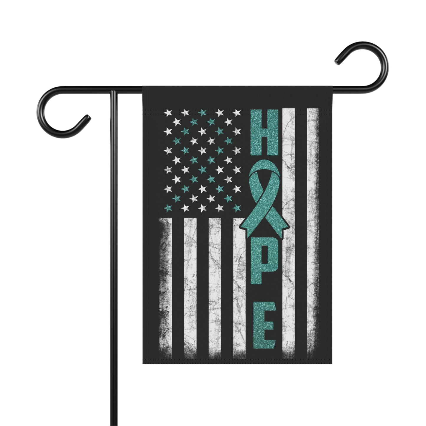 Teal Ribbon Awareness Garden Flag Hope American Flag | Welcome Sign | New Home | Decorative House Banner | Spoonie Support