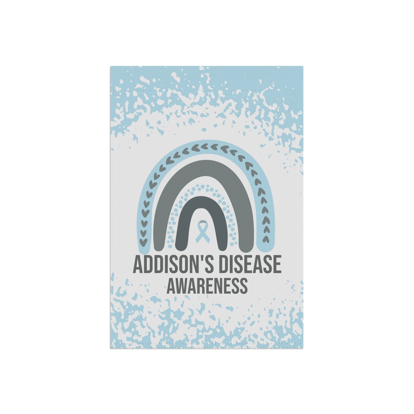 Addison's Disease Awareness Garden Flag | Welcome Sign | New Home | Decorative House Banner | Light Blue Awareness Ribbon | Support