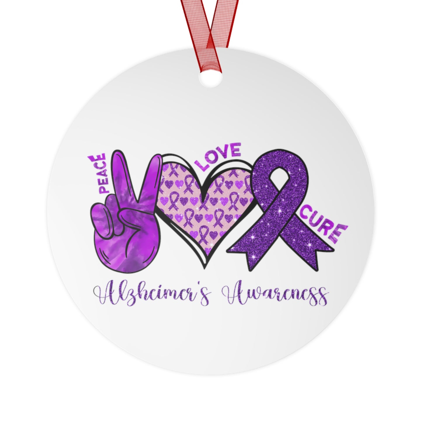 Alzheimer's Awareness Christmas Ornament Stocking Stuffer Christmas Gift, Holiday Home Decor, Wall Hanging, Support