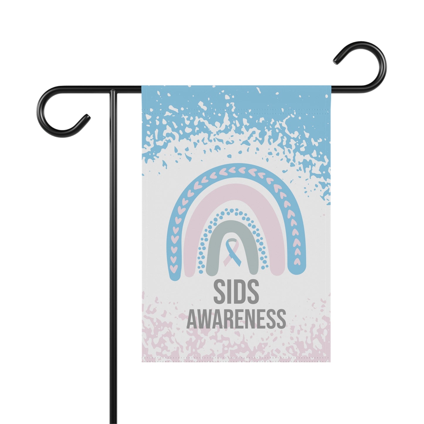 SIDS Awareness Garden Flag | Welcome Sign | New Home | Decorative House Banner | Blue Pink Awareness Ribbon | Support