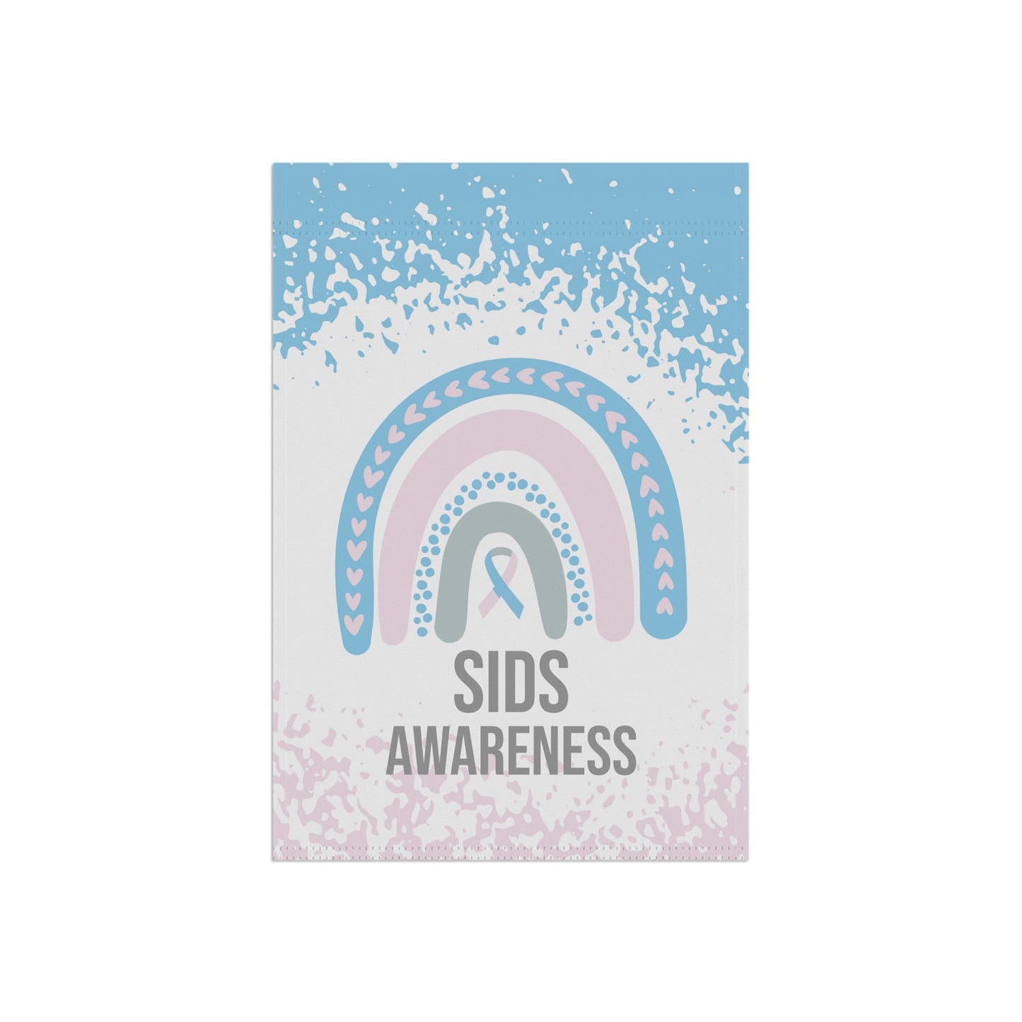 SIDS Awareness Garden Flag | Welcome Sign | New Home | Decorative House Banner | Blue Pink Awareness Ribbon | Support