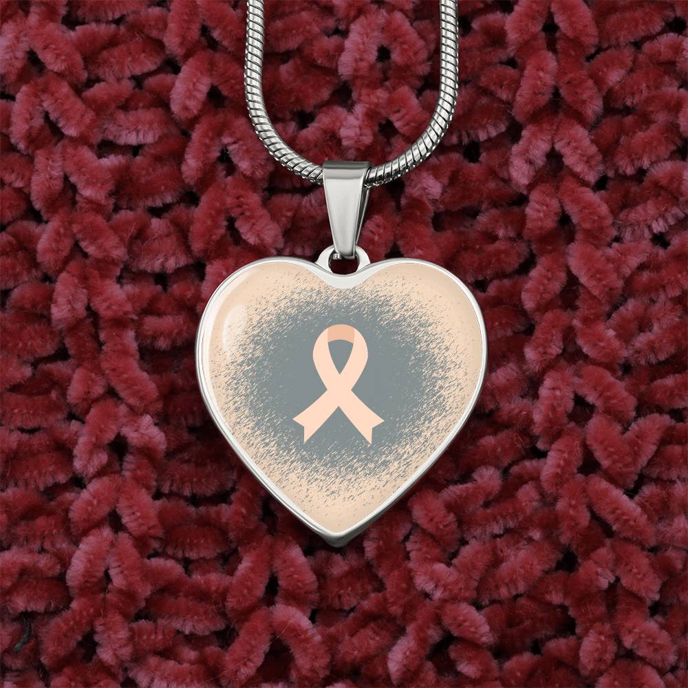 Peach Ribbon - gray background