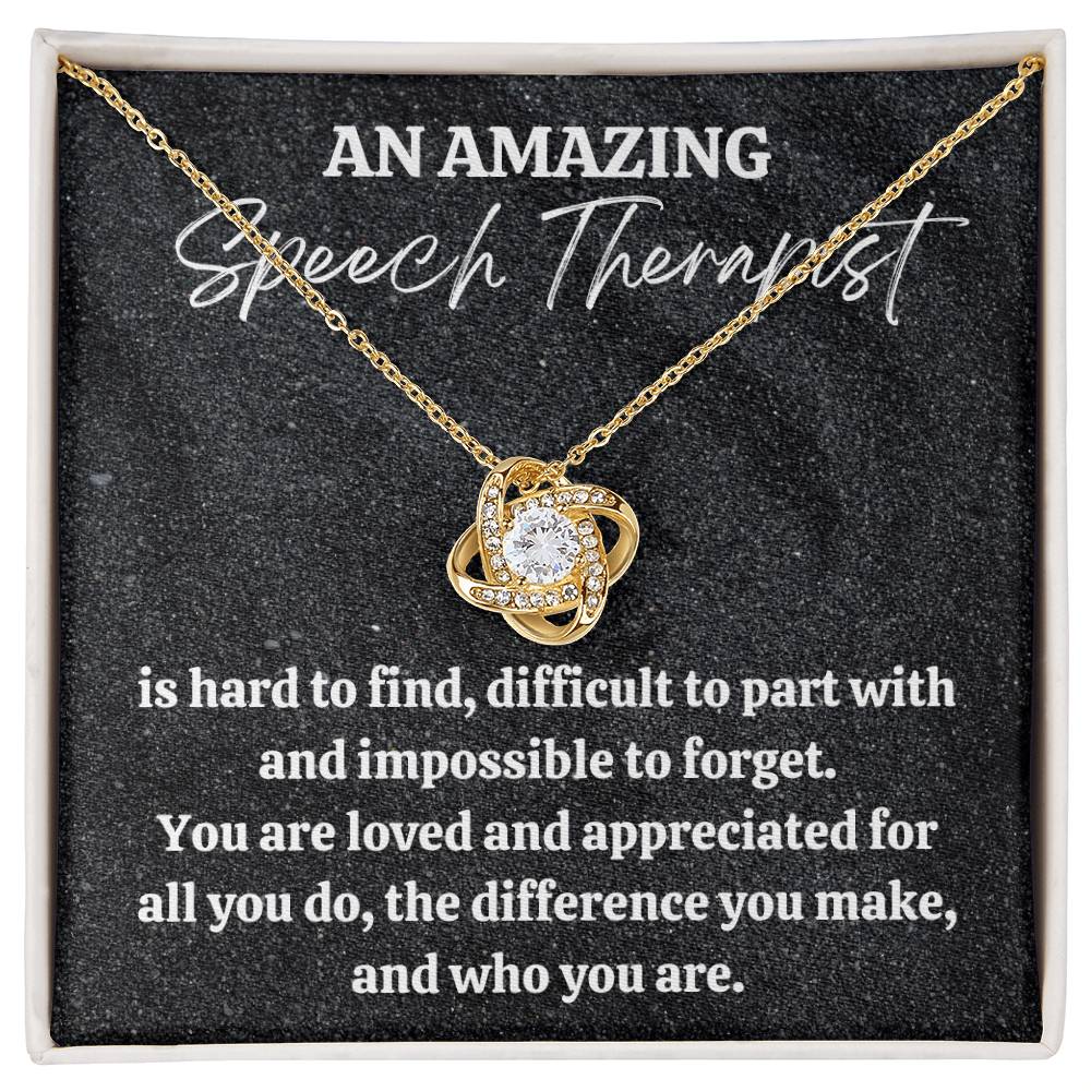 Speech Therapist Gift, Appreciation Gift For A Speech Therapist, Love Knot Necklace, Personalized Speech Therapist Gift, Jewelry