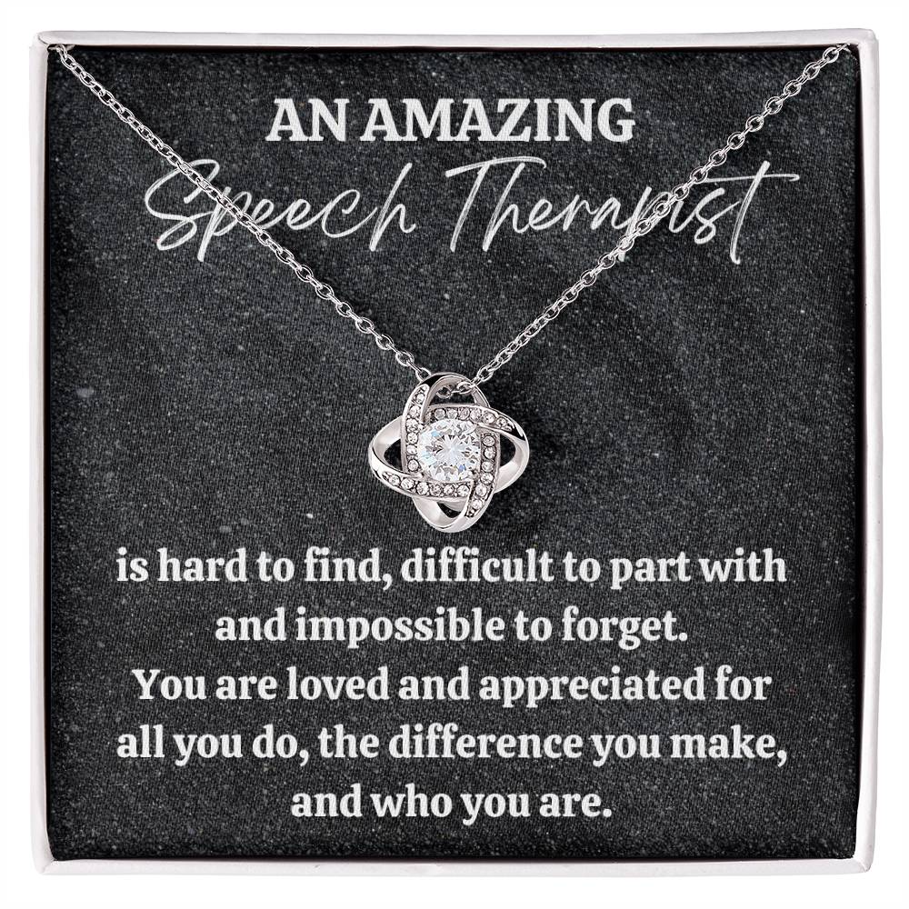 Speech Therapist Gift, Appreciation Gift For A Speech Therapist, Love Knot Necklace, Personalized Speech Therapist Gift, Jewelry