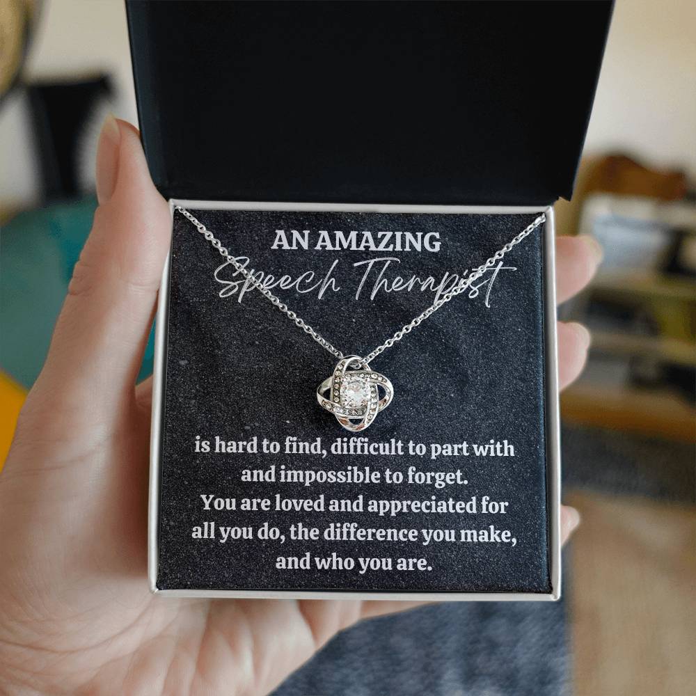 Speech Therapist Gift, Appreciation Gift For A Speech Therapist, Love Knot Necklace, Personalized Speech Therapist Gift, Jewelry