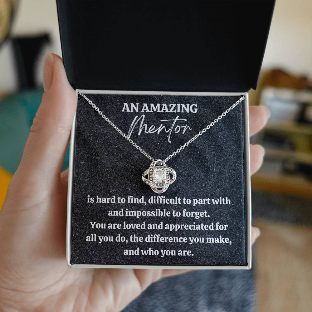 Mentor Gift, Appreciation Gift For A Mentor, Love Knot Necklace, Personalized Mentor Gift, Jewelry