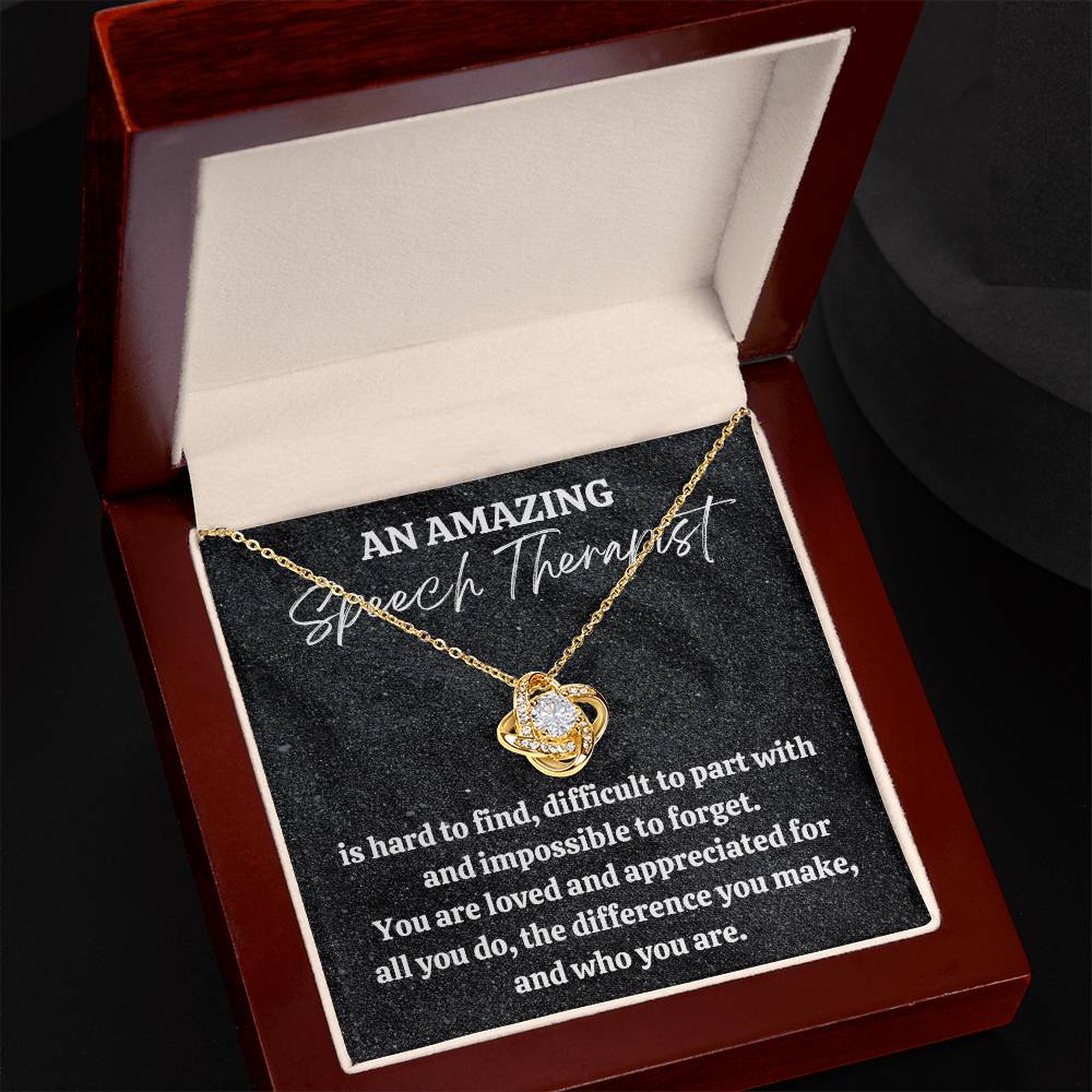 Speech Therapist Gift, Appreciation Gift For A Speech Therapist, Love Knot Necklace, Personalized Speech Therapist Gift, Jewelry