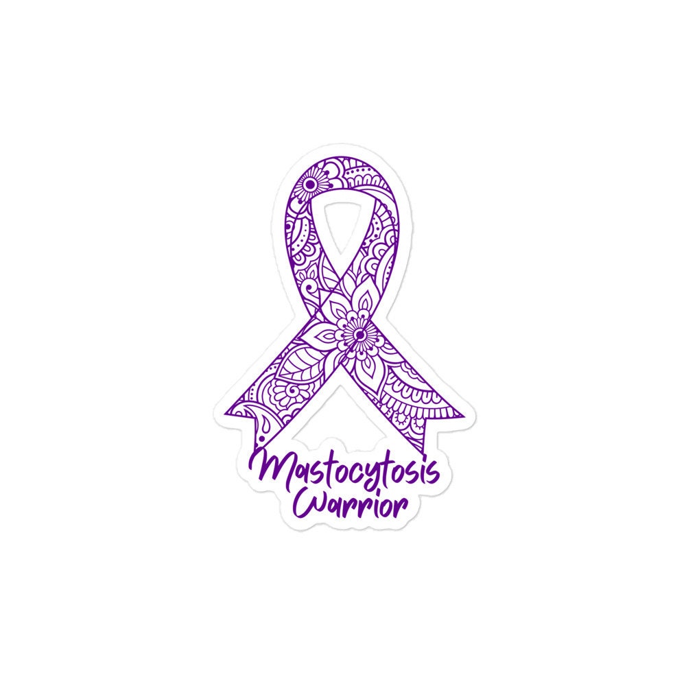 Mastocytosis Awareness Sticker | Chronic Illness, Chronic Pain Spoonie Decal, Invisible Illness Laptop Sticker, Purple Ribbon
