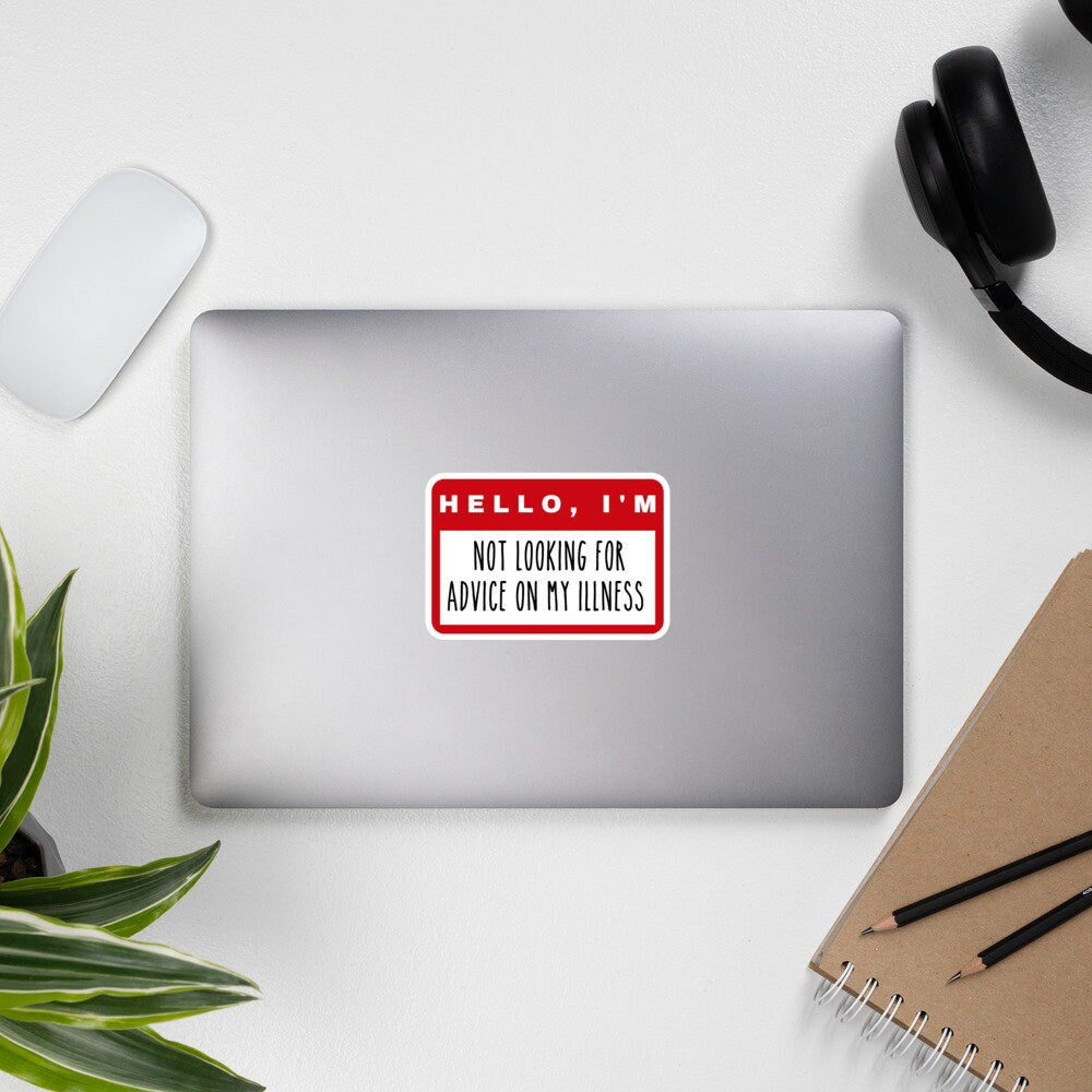 Chronic Pain Awareness Sticker | Chronic Illness, Disability Laptop Sticker, Disability Awareness, Spoonie Decal, Not Looking For Advice
