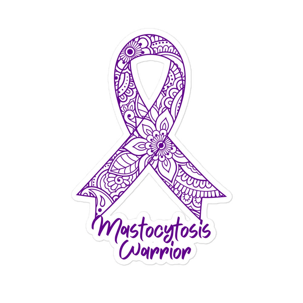 Mastocytosis Awareness Sticker | Chronic Illness, Chronic Pain Spoonie Decal, Invisible Illness Laptop Sticker, Purple Ribbon