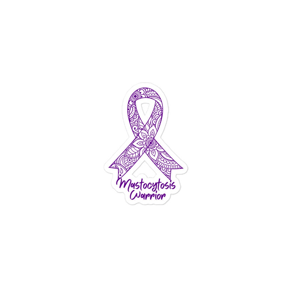 Mastocytosis Awareness Sticker | Chronic Illness, Chronic Pain Spoonie Decal, Invisible Illness Laptop Sticker, Purple Ribbon