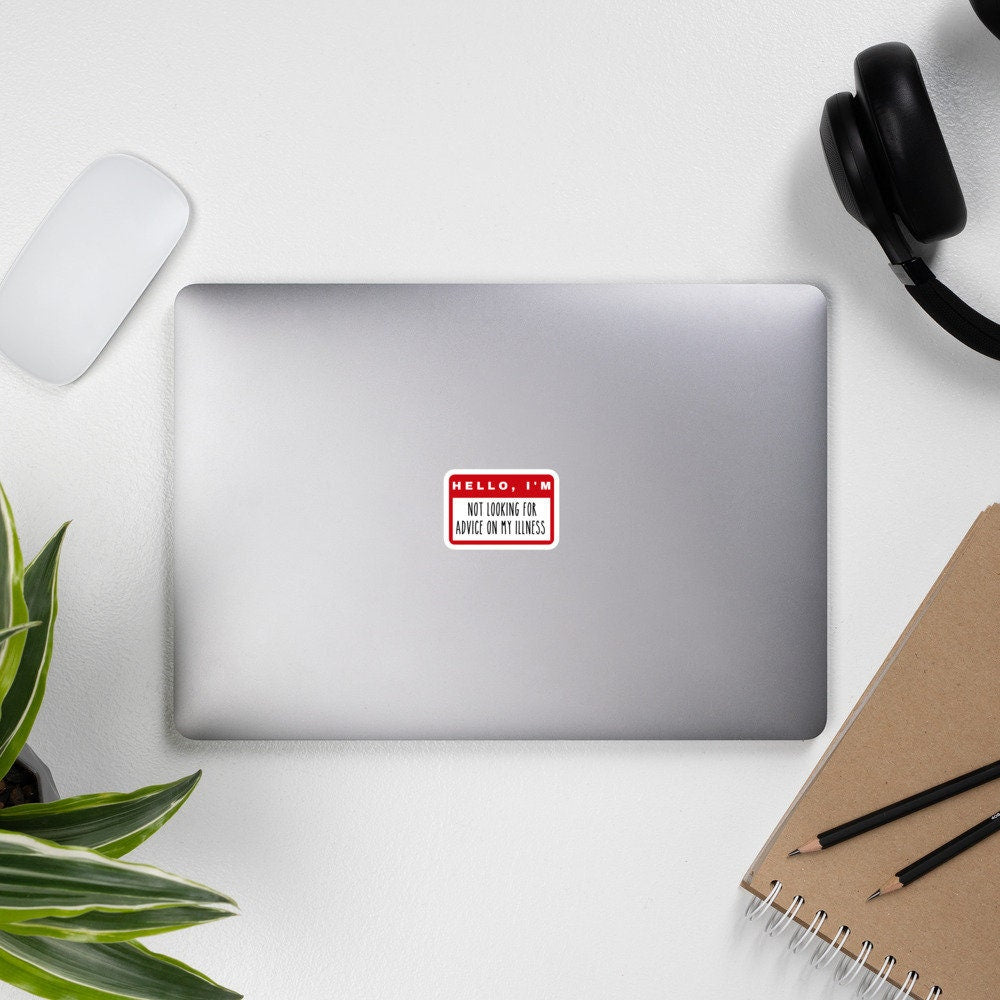 Chronic Pain Awareness Sticker | Chronic Illness, Disability Laptop Sticker, Disability Awareness, Spoonie Decal, Not Looking For Advice