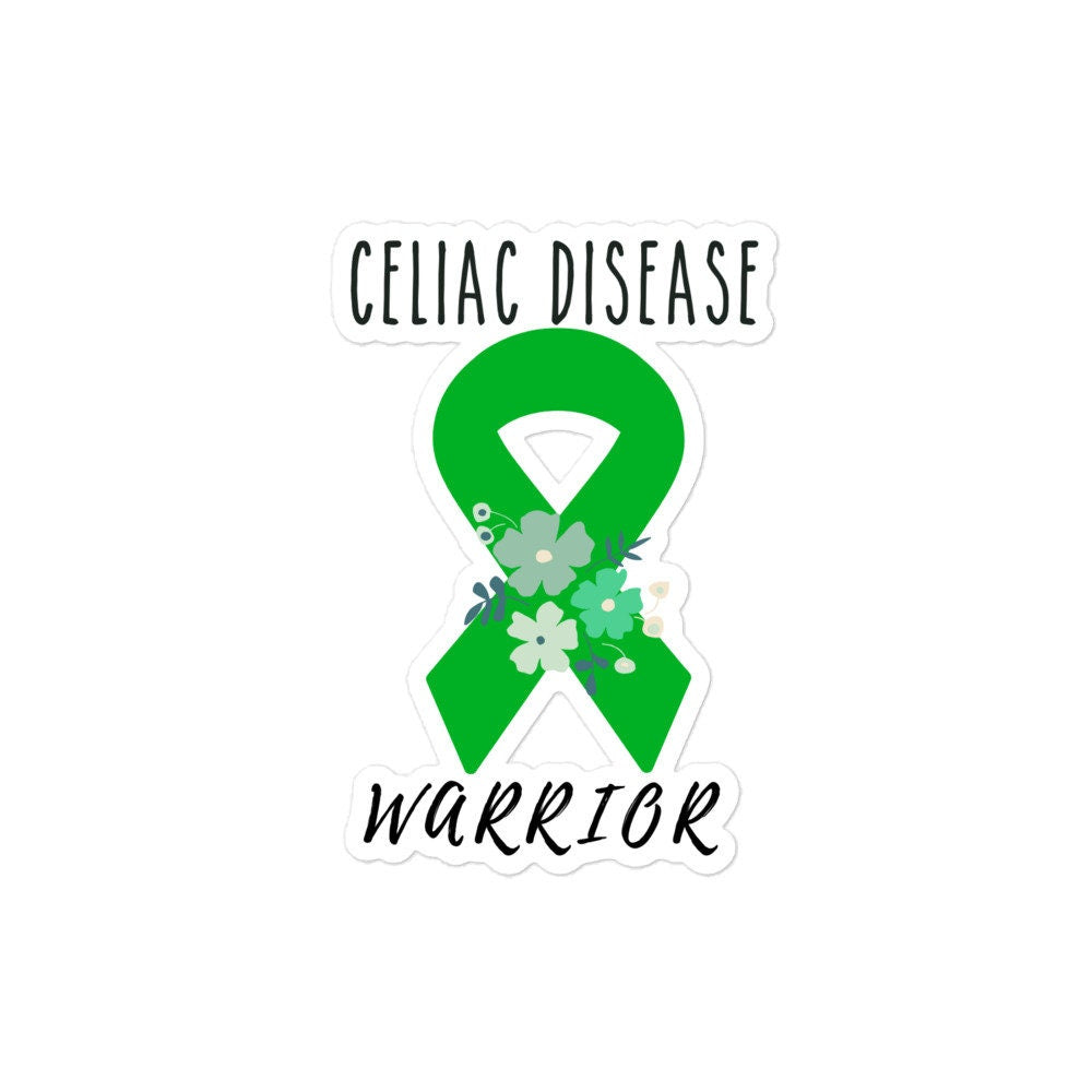 Celiac Disease Awareness Sticker | Chronic Illness, Chronic Pain Spoonie Decal, Invisible Illness Laptop Sticker, Green Ribbon