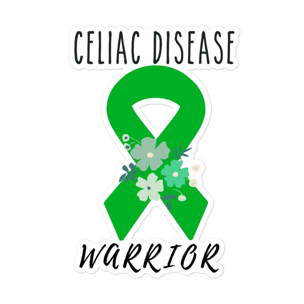 Celiac Disease Awareness Sticker | Chronic Illness, Chronic Pain Spoonie Decal, Invisible Illness Laptop Sticker, Green Ribbon