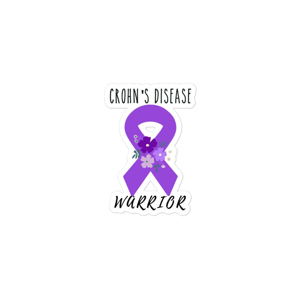 Crohn’s Disease Awareness Sticker | Chronic Illness, Chronic Pain Spoonie Decal, Invisible Illness Laptop Sticker, Purple Ribbon