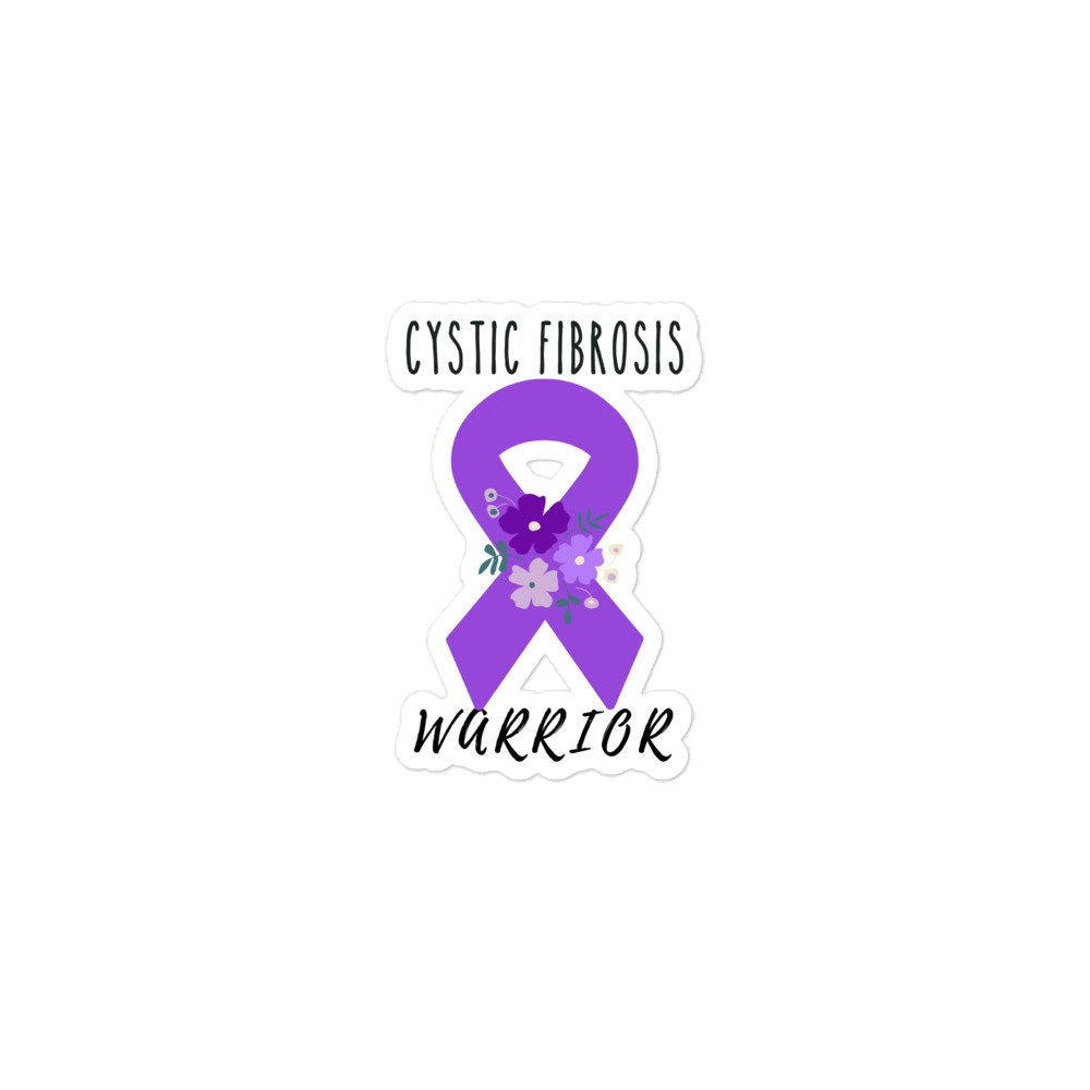 Cystic Fibrosis Awareness Sticker | Chronic Illness, Chronic Pain Spoonie Decal, Invisible Illness Laptop Sticker, Purple Ribbon, CF Warrior