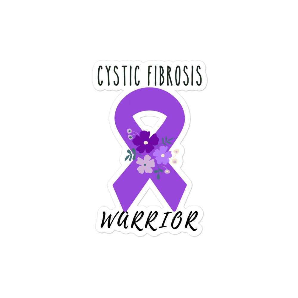 Cystic Fibrosis Awareness Sticker | Chronic Illness, Chronic Pain Spoonie Decal, Invisible Illness Laptop Sticker, Purple Ribbon, CF Warrior