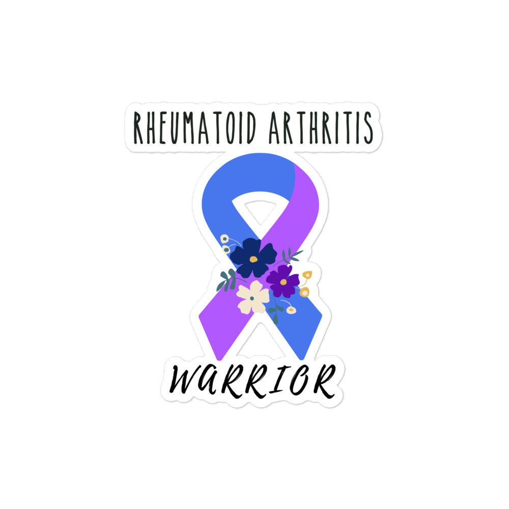 Rheumatoid Arthritis Awareness Sticker | Chronic Illness, Chronic Pain Spoonie Decal, Invisible Illness Laptop Sticker, Blue Purple Ribbon
