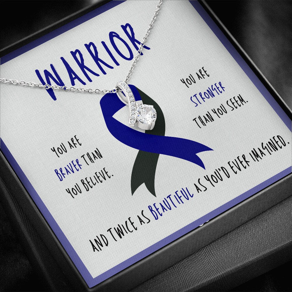 Ocular Melanoma Warrior Ribbon Necklace Gift