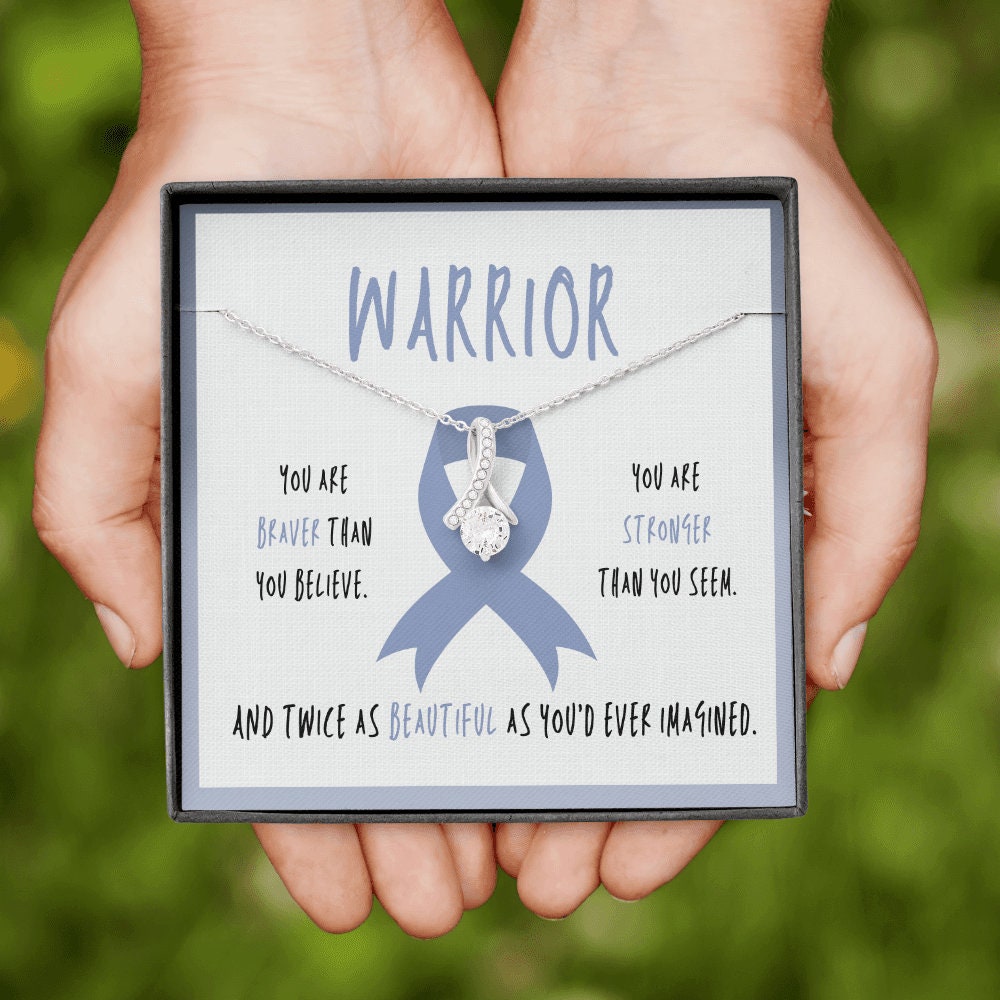 Esophageal Cancer Warrior Ribbon Pendant Necklace Gift