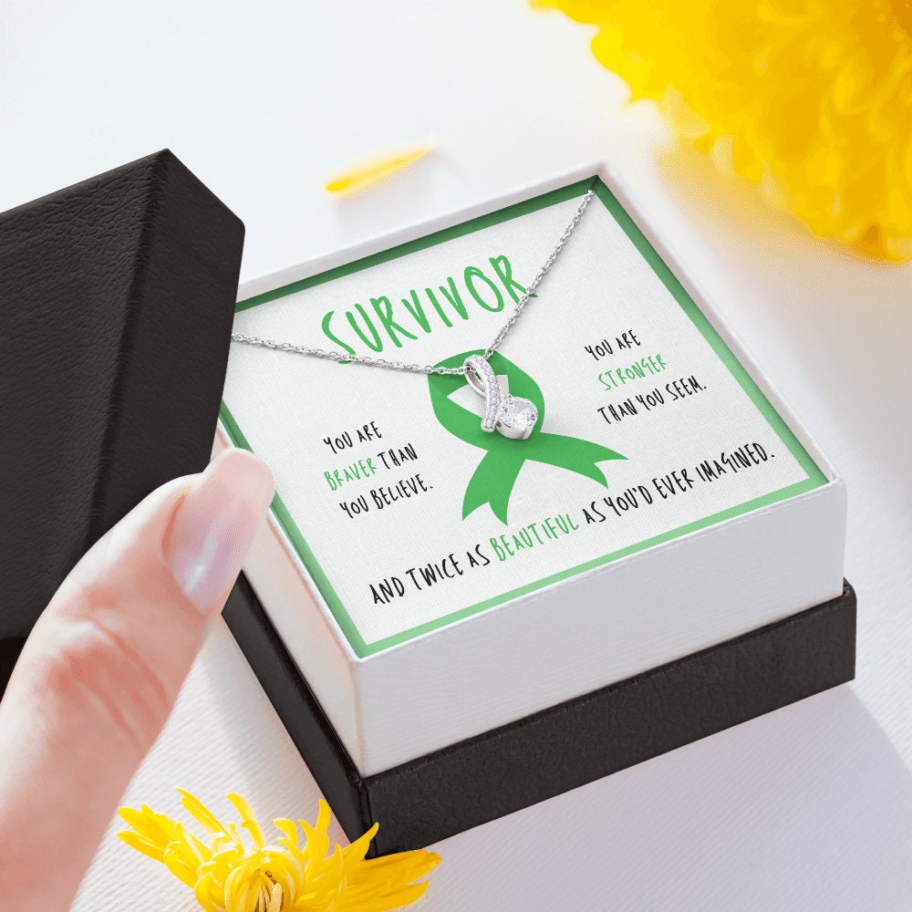 Gallbladder Cancer Survivor Ribbon Pendant Necklace Gift