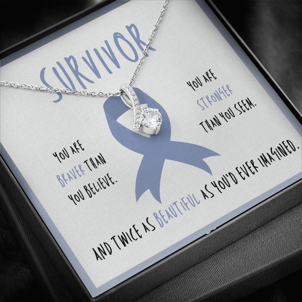 Stomach Cancer survivor Ribbon Pendant Necklace Gift