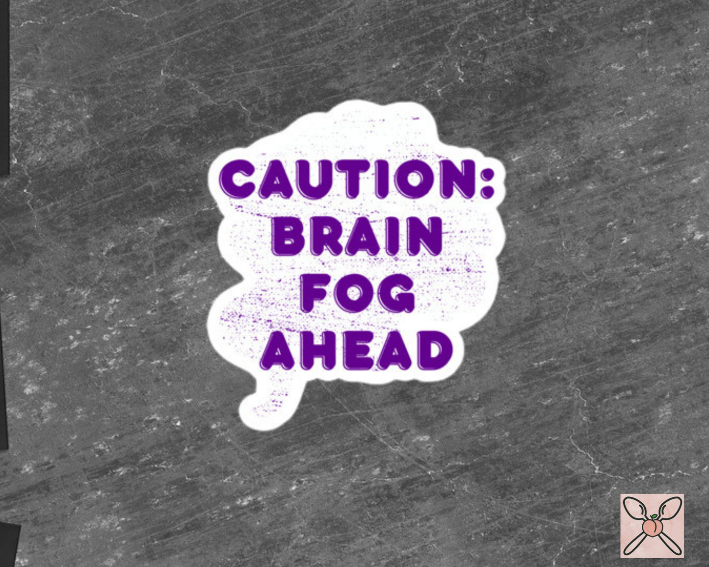 Chronic Pain Awareness Sticker | Chronic Illness, Disability Laptop Sticker, Disability Awareness, Spoonie Decal, Caution Brain Fog Ahead